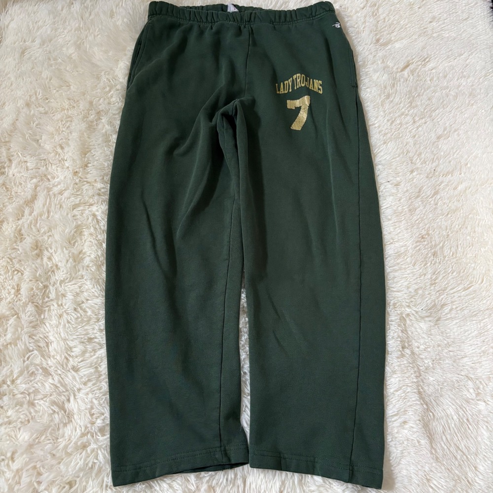 Badger Sport Lady Trojans 7 Sweatpants Green Gold Graphic Fleece Pants Small